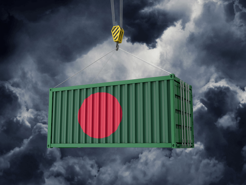 Container with Bangladesh colors